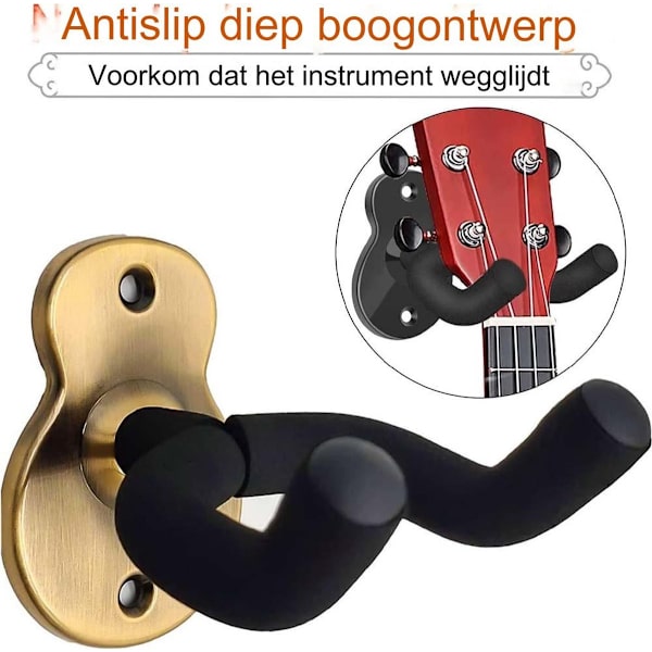 Gitarrställ, väggfäste krok, metall, 2-pack, universell för gitarr