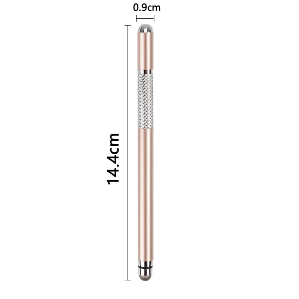 CQBB 2-delad surfplatta 2-i-1 penna med dubbla huvuden - roséguld. Kapacitiv penna med hög precisionskompatibel med surfplatta Universal touch