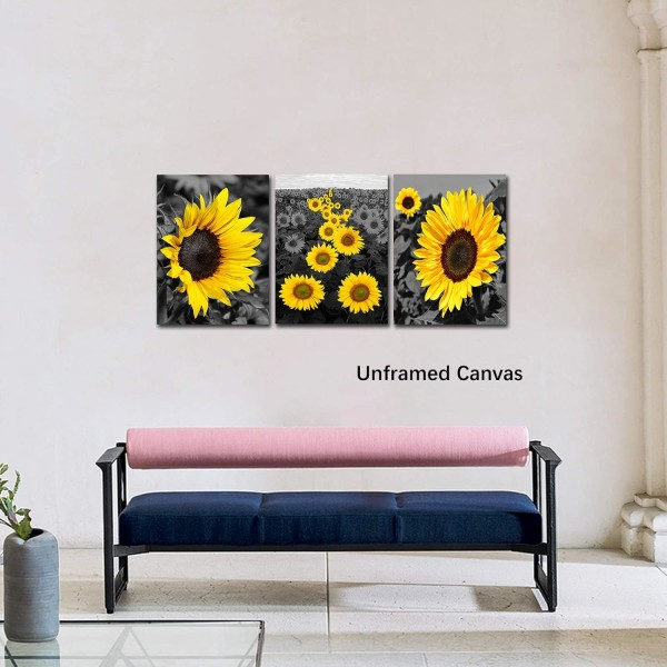 Auringonkukkakoriste Canvas-taulut - Golden Blossom Kukka Luonto Maisemakuva Rustiikkiset kodin sisustukset Kukkamaalaukset 12''x16'' Kehystämätön