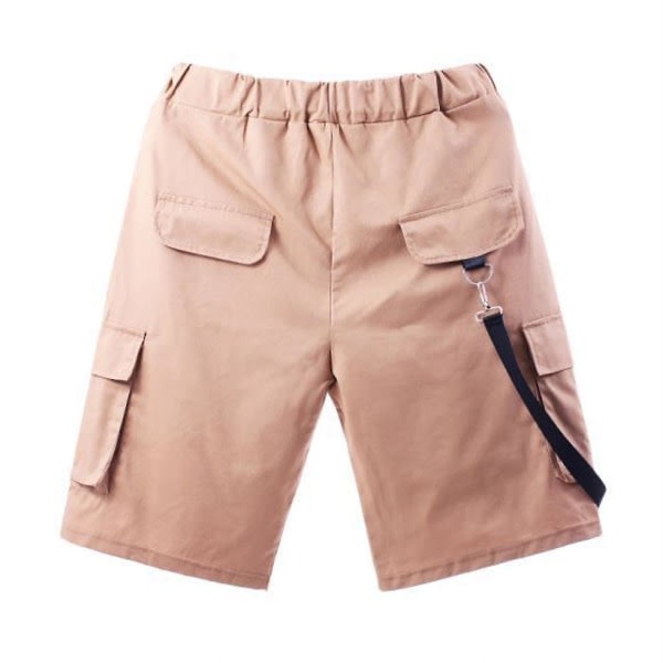 Mode Man Veralls Solida Casual Short Byxor Khaki S zdq