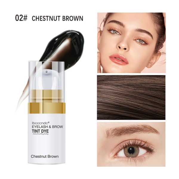 Lash & Brow Color Kit, Professionellt semi-permanent 2-i-1 Ögonfrans & ögonbrynsfärg Kit Långvarig för salong och hemmabruk Brun szq