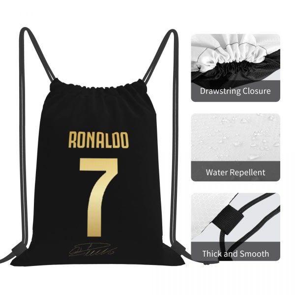 CR7 Cristiano Ronaldo Ryggsäckar Multifunktionsväskor med dragsko Dragsko Bunt Pocket Sportväska Bokväskor for resestudenter style 1