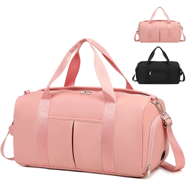 Gymbag for kvinner og menn, Liten sportsbag med våtrom og skofack, Reisebag, Weekendbag