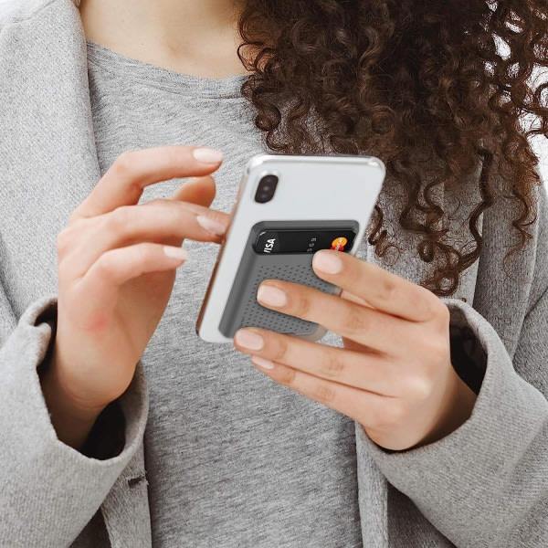 Telefon Kredittkortholder Stick On, Slim Telefonlommebok Sterk Selvklebende Silikonkortveske