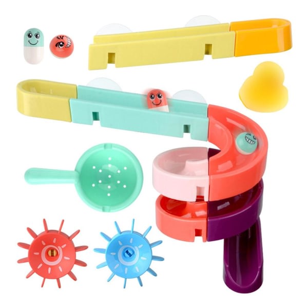 Söt badleksak färgglada spårleksaker liten anka rutschbana leksak för barn 34 kpl onesize