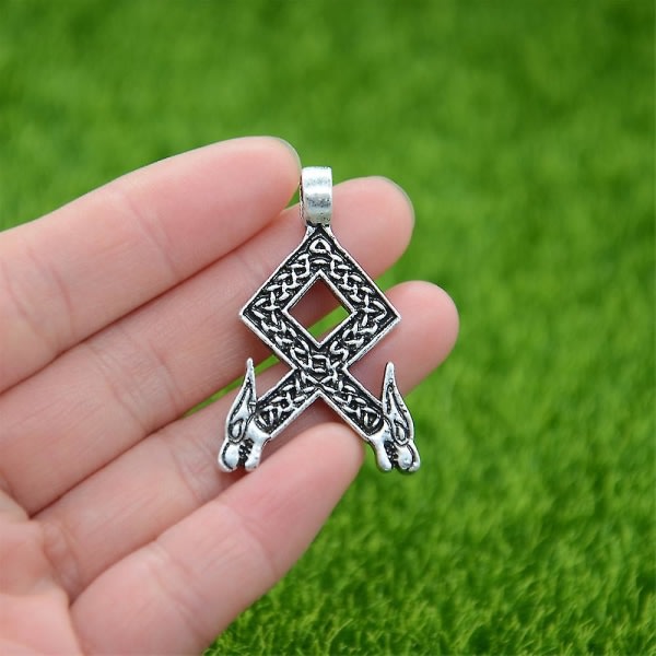 Viking Wolf Amulett Run Rune Fehu Norse Talisman Irske Knuder Smykker Goth Mænd Halskæde Style 5 Sølv