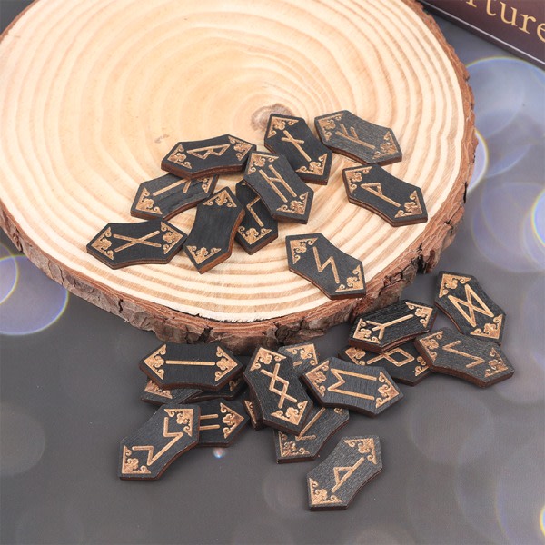 25st/ set Trärunor Sten Runas Piedra för Divination Natura A Onesize