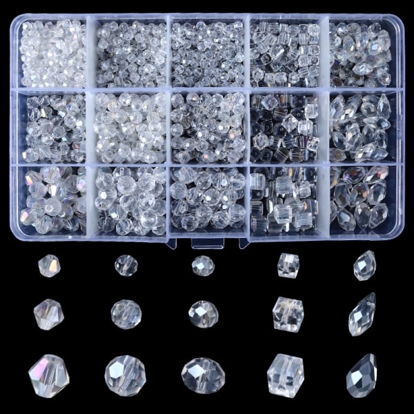 CDQ 1000-delade klar glaspærlor for smycketillverkning 4 tidligere CDQ