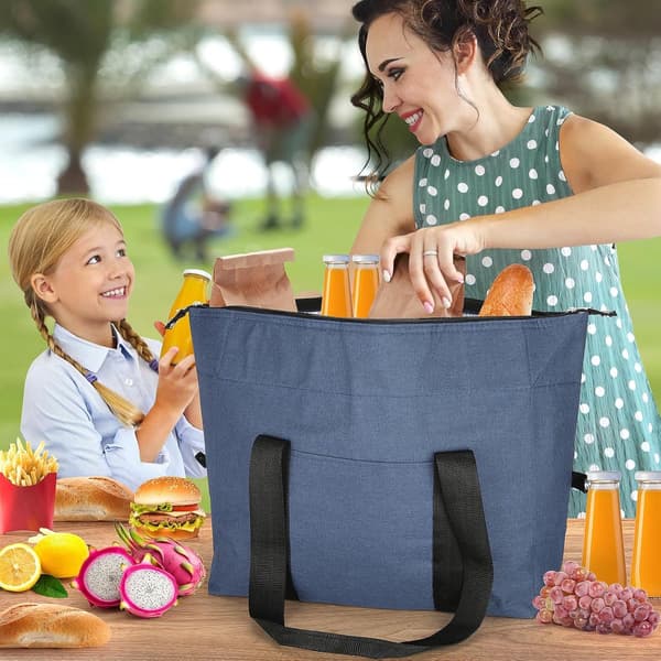 Sammenfoldelig køletaske - 20L - Multifunktionel isoleret PEVA - Indkøbstaske - Isoleringstaske - til grill, ...