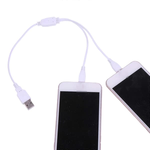 2-i-1 USB-kabel Dobbelt Micro USB til USB-kabel Hurtigopladning til Mobiltelefon 1m_tfrf