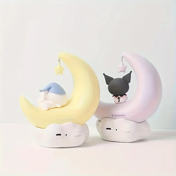 Sanrio Kuromi Cinnamonroll Moon LED-ljus Kawaii 3D-tecknad prydnad