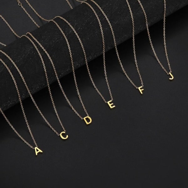 Skyrim Rustfritt stål A-z Initial Letter Halskjede for kvinner Trend Minimalistisk Alfabet Choker Halskjede Smykker Bursdagsgave Gullfarge B