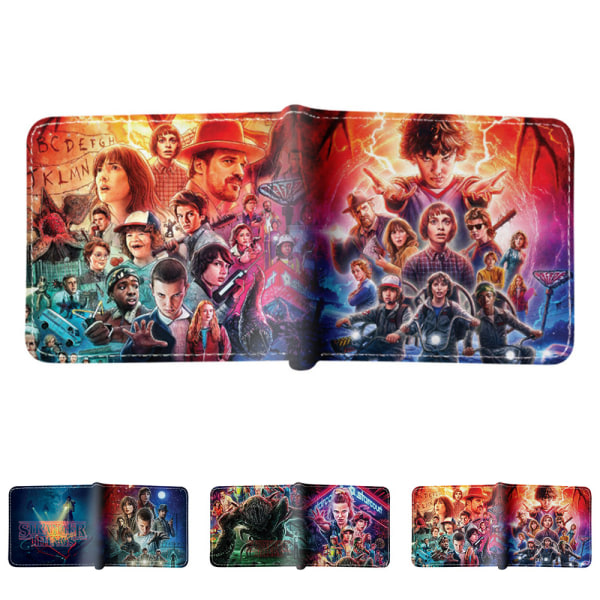 Stranger Things 4 sammenklappelig kortholder Tegneserie håndtaske Tegnebog Gave B