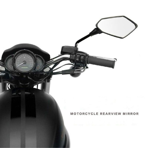 Universal 2 stk motorsykkel bakspeil svart motorsykkel motorsykkel krom scooter bakspeil sidespeil 8mm