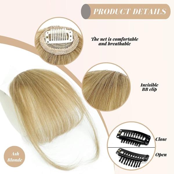 Bangs hårklipp i lugg 100 % menneskehår extensions Wispy lugg Fransk lugg Frans med tempel Hårstykker for kvinner Clip On Air lugg Buede lugg F SQBB