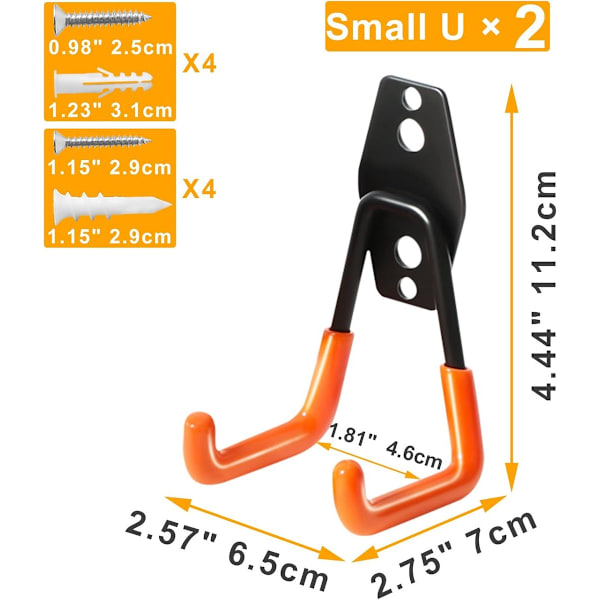 2-pack - Heavy Duty - Wall Mountable - Tool Organizer - Metal Hooks - Universal Hooks - Suitable - Ladders