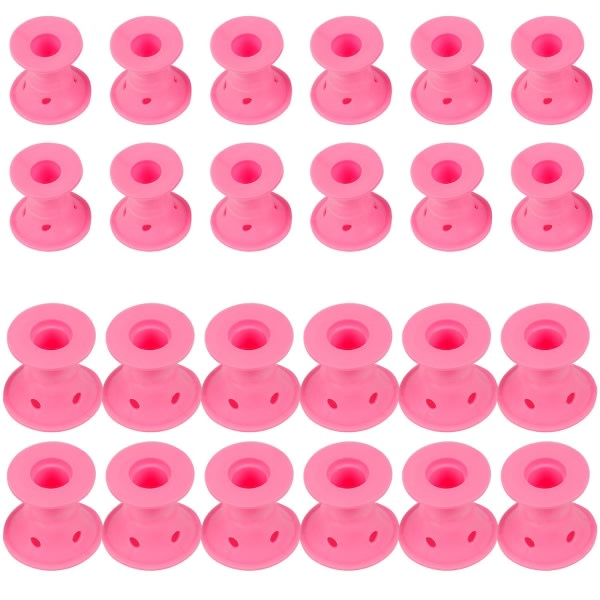 230-pack rosa silikon hårrullare present till henne för enkel