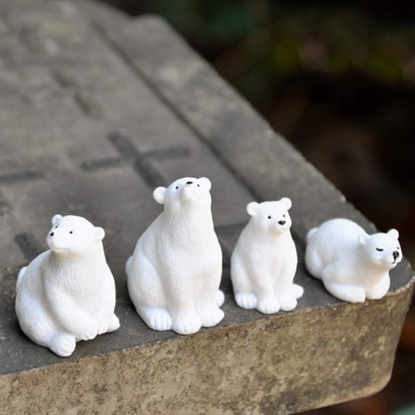 CDQ 10 st Isbjörn leksaksfigurer Realistisk plast arktisk figur Heminredning