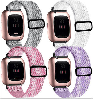 4-pak justerbare elastiske bånd kompatible med Fitbit Versa 2
