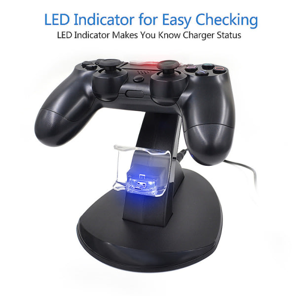 Ladestasjon for PS4 - Lader håndkontroll / Playstation Kontroll Svart