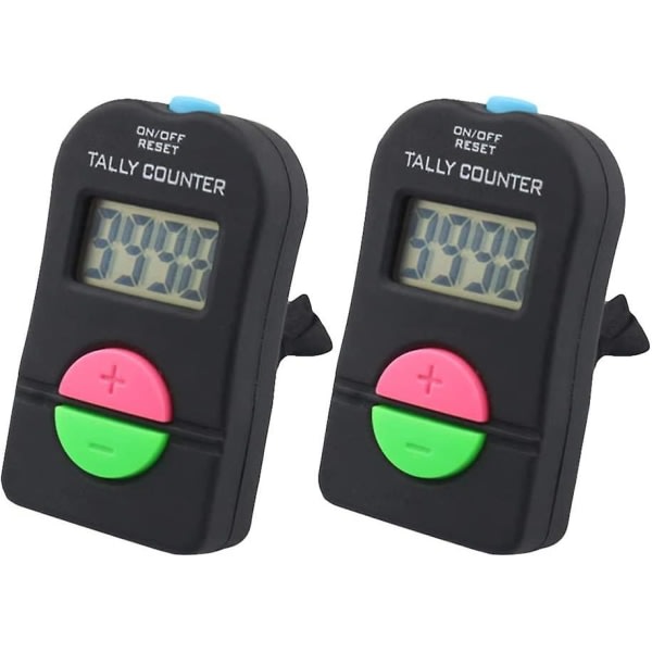 Digitaalinen laskuri Led Elektroninen kädessä pidettävä Tally Counter Clicker Lap Counter Numbers Clicker koulutusteollisuudelle äänellä (2kpl, musta) zdq