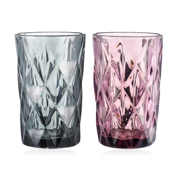 CDQ 2 st Rhombus mønster farve kreativ präglade juice glas kopp