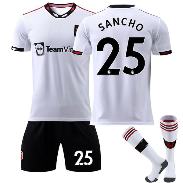 Manchester United Borta #25 Jadon Sancho Uniform fotbollströja Vuxna navetta Komfort nyaste jalkapallo Tröjor L