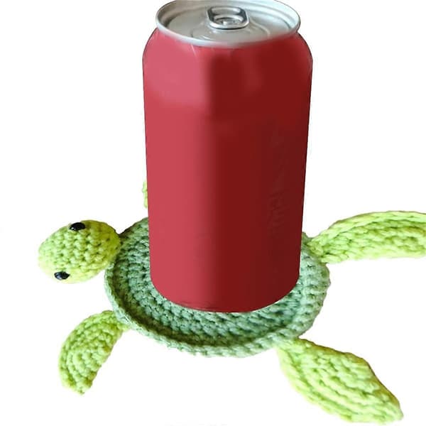 Crochet Turtle Coasters for Drinks, Funny Handmade Knitted Coasters, Cute Drink Coaster Set for Coffee, Table Decoration