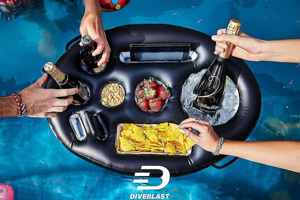 Flydende drikkeholder til pool Opblåsbar flydende hylder Poolbakke til poolparty badekar - Perfekt