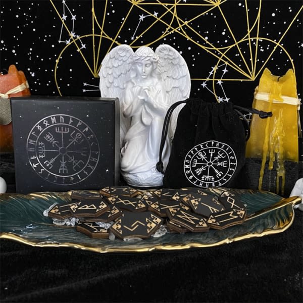 25st/ set Trärunor Sten Runas Piedra för Divination Natura A Onesize