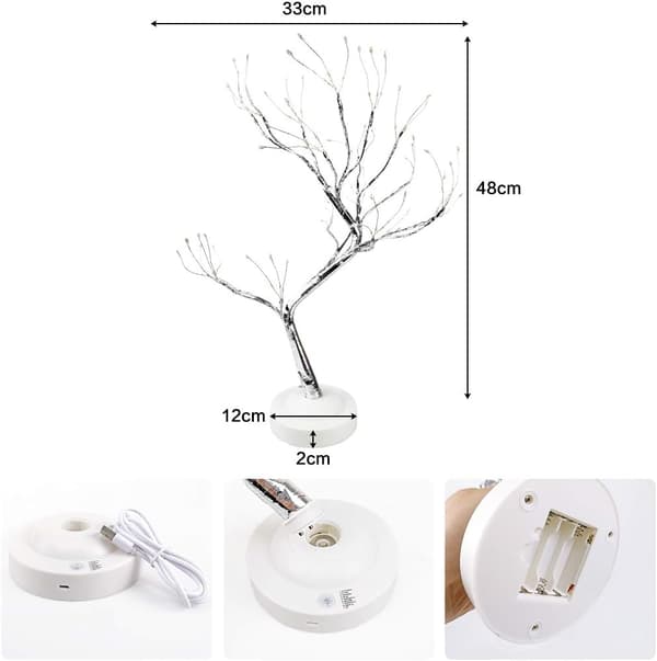 Bonsai bordlampe, kunstigt LED-lys, 8 tilstande