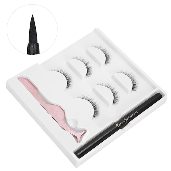 Itseliimautuva eyeliner vesilinja eyeliner tekoripset pinsetit meikkityökalusetti E40 vihreä laatikko