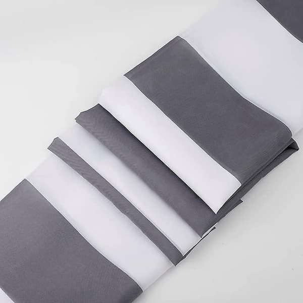 Grey Moroccan Duschdraperi Anti-Mögel, Mögelresistent | Storlek 180x180 cm White Grey Stripes