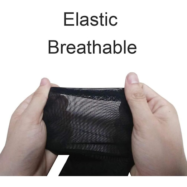 55cm Dam Mesh Genomskinliga Långa Handskar med Hela Fingrar Skira Operahandskar Stretchiga Vantar Svart