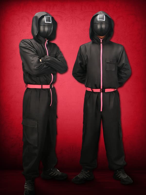 Squid Game 2 NPC Kostumer Squid Games Uniform Cosplay Kostumer Squid-Game Kostume til Mænd Kvinder Sort Jumpsuit S