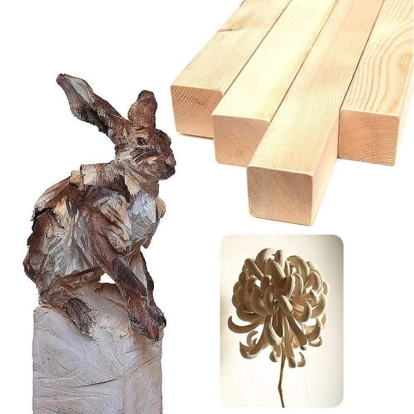 6 st Basswood-snidningsblock för trä-nybörjare Snidningshobbyset Gör-det-själv-snidning Trä