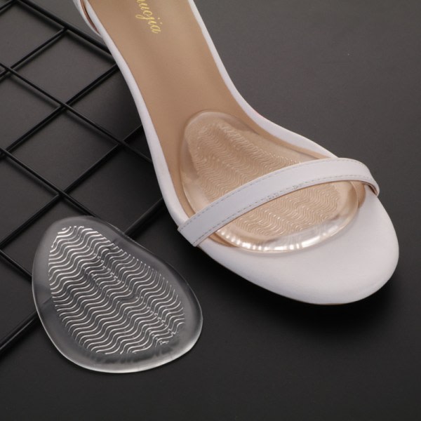 1 par framfotsdyna mjuk genomskinlig gel hälkuddar Självhäftande högklackade skor Återanvändbara