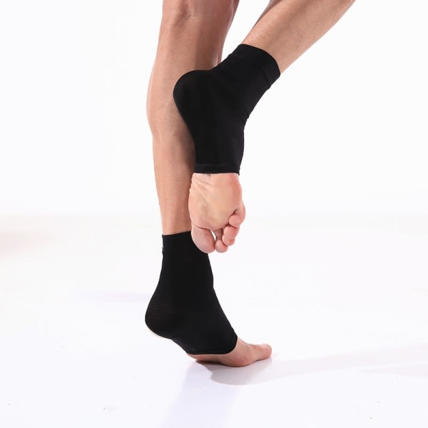 Ankel Malleolar Gel Sleeves - Vadderad skridskostrumpa med ankelbensbeskyttelse for konståkning, hockey, inline, rull (One Size zdq