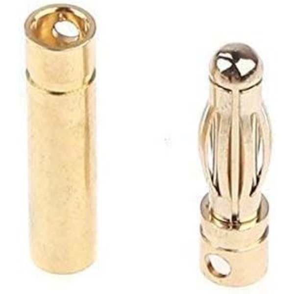 CDQ 15 par 4 mm forgyldt kuglekontakt, 4,0 mm bananstik, han, kuglekontakt, erstatning til RC Lipo-batteri