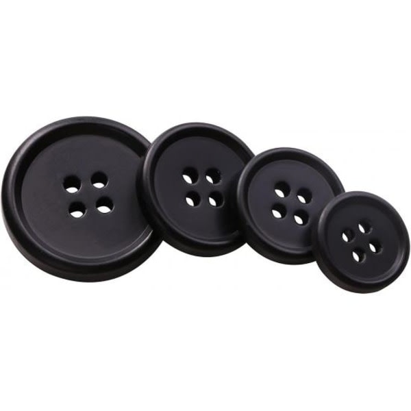 100 store sorte knapper for gjør-det-selv-sømnad (25 mm)