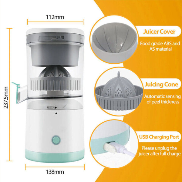 Elektrisk Juicepresser Juicer Blender Squeezer Sitron Fruit Bærbar Maskin