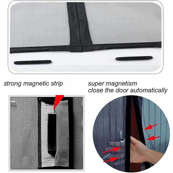 Självstängande magnetisk dörrgardin, myggnätsdörr