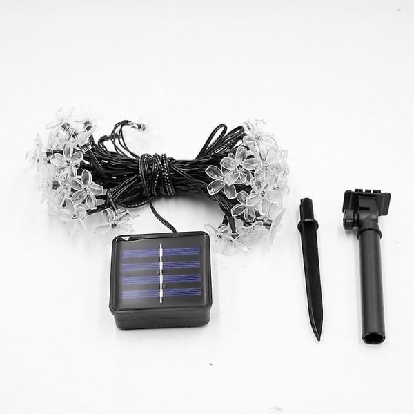 Solcells ljusslinga körsbärsblomma 7m 50 LED 8 lägen Vattentät Flerfärgad [energiklass A+++]