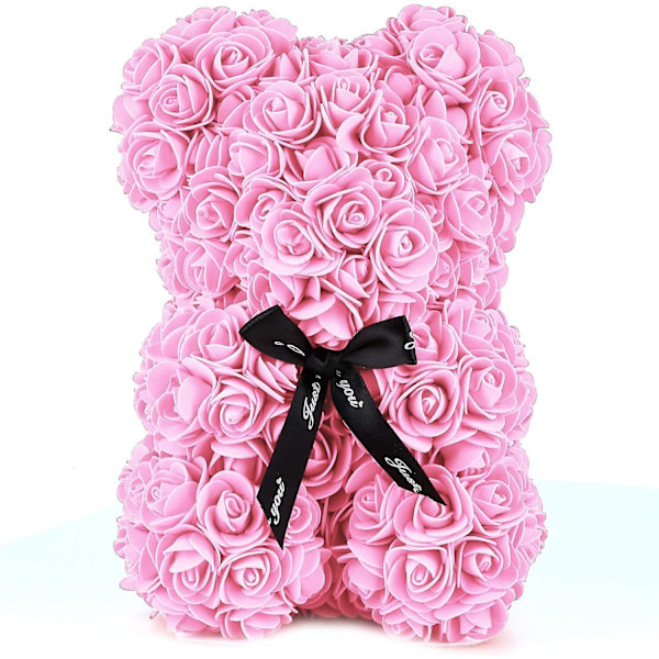 Rosbjörn i Klar Presentask - Alla Hjärtans Dag Mors Dag (Rosa, 25 cm / 10 tum)