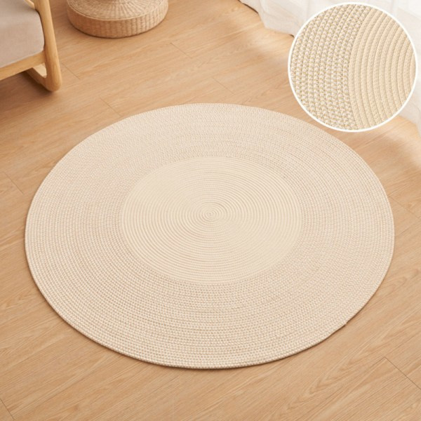 Rund teppe, håndvevd bomullsteppe 80*80cm
