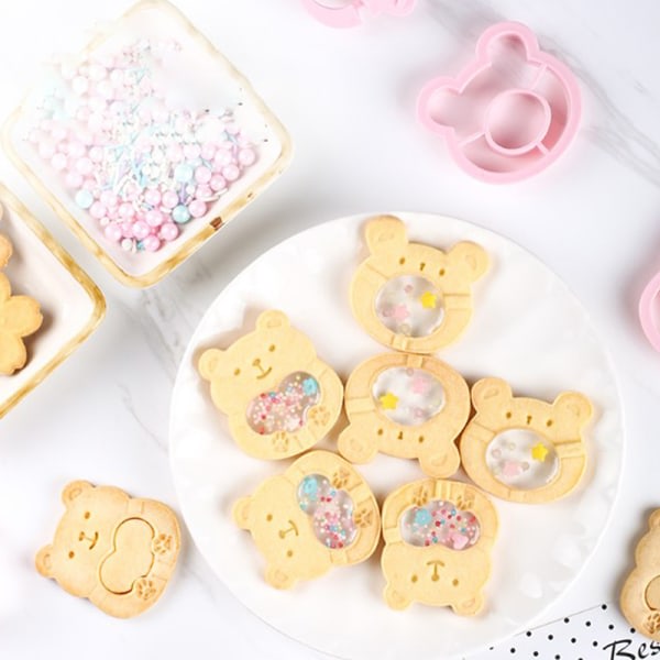 CDQ 2/4 st e Bear Form Cookie Bear Stamper Biscuit ter Set 2 PCS/SET