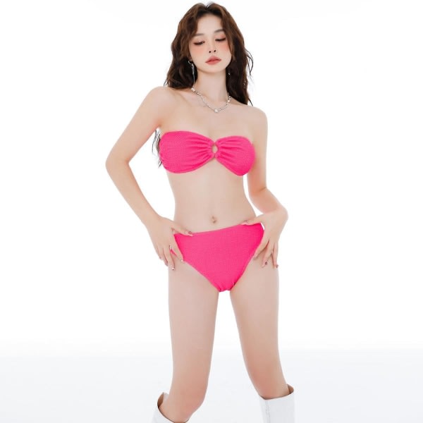 Dambaddräkter Bikinis Sexig baddräkt Mode slimmad baddräkt för kvinnor Casual bekväma modebaddräkter 2xl Rose