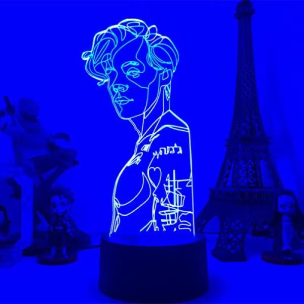 3D natlys, Harry Styles lampe 16 farver med fjernbetjening