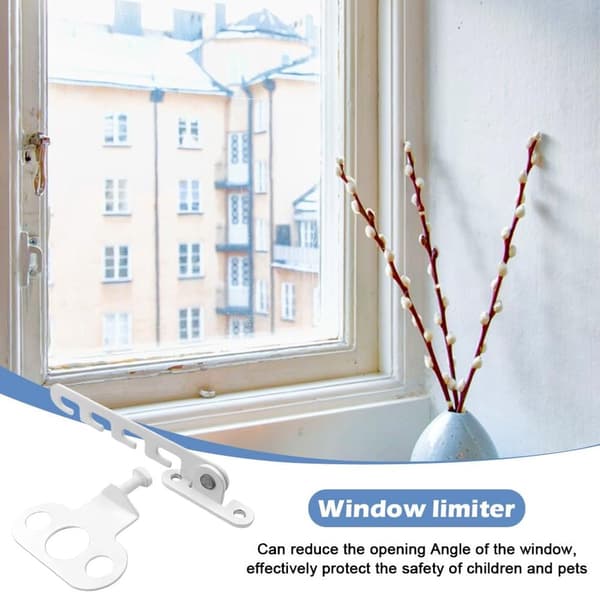 2 stk. vindusholder - vindusbegrenser - vindussikkerhet - barnesikring vindu - vindusvippejustering for justering av vindusåpningen ...
