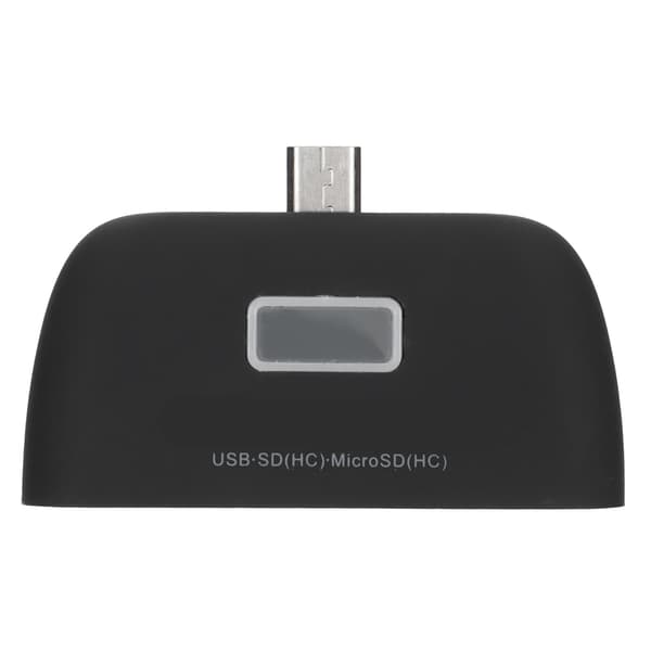 Mini Multifunktionel 4 i 1 Smartlæser OTG-kortlæser med Micro USB-ladeport
